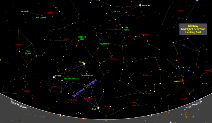 May Sky Map Star Chart Asterisms The Old Farmer s Almanac